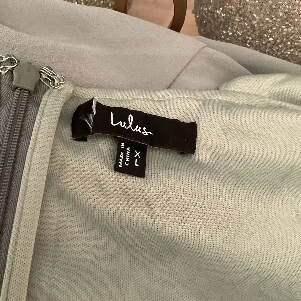 Lulus Tier Elegance Maxi Dress Sage Brush‎ Size XL NWOT - Picture 11 of 12